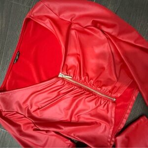 Guess Vibrant Red Leather Jacket